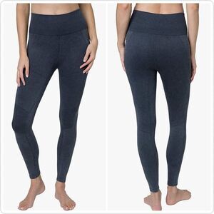 Tuff Athletics Black Moto Style Seamless High Waist 7/8 Tights sz L